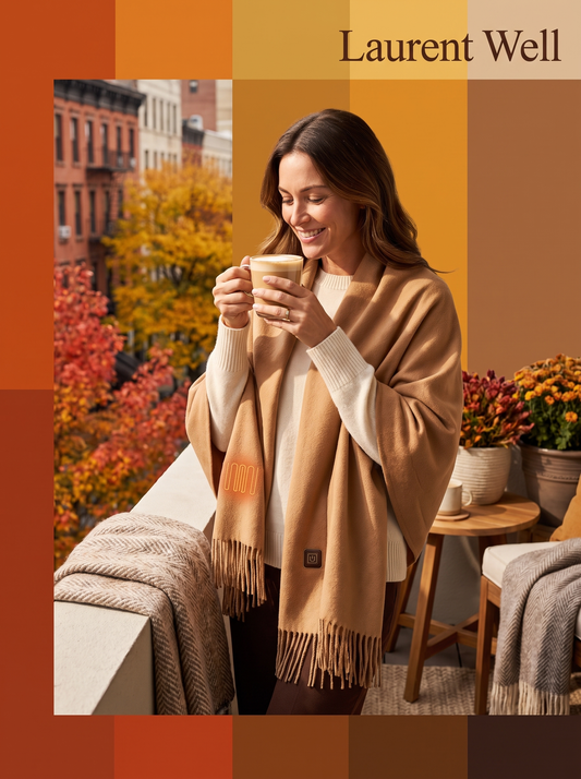 Laurent Well USB Heated Shawl Wrap with Tassels 77x24 in, Cozy Fashion, Real Warmth