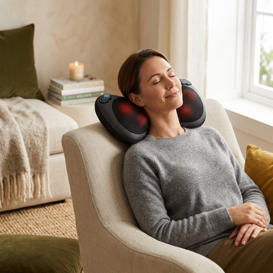 Electric Neck and Shoulder Massager with Heat, Multifunctional Massage Pillow for Home and Car