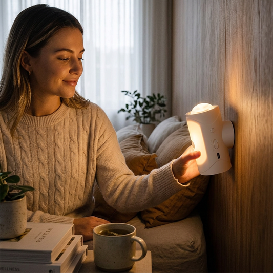 Rechargeable Motion Sensor Night Light, Magnetic LED Wall Light With RGB Color Changing & 3000K Warm Light, Wireless Bat