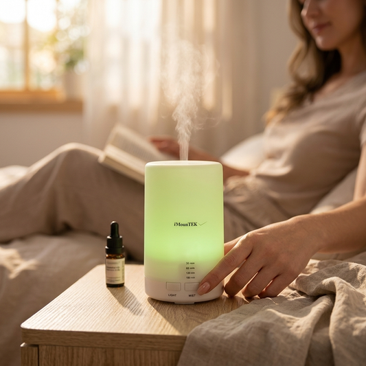 Mini Cool Mist Humidifier Ultrasonic Aroma Essential Oil Diffuser With 7 Color LED Lights 4 Timer Se