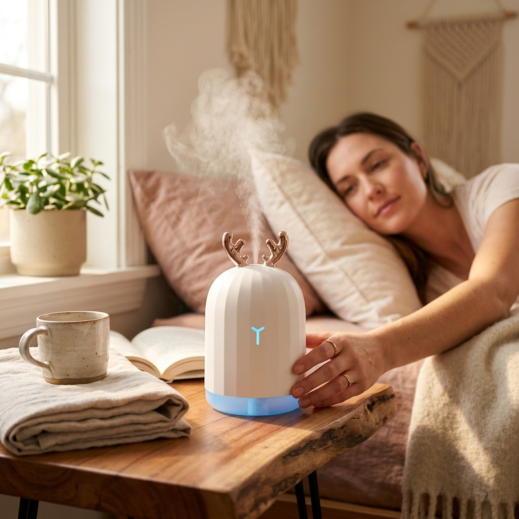 Ultrasonic Cool Mist Humidifier 220ml Air Diffuser Atomizer With 7 Color Breathing Lights For Home O