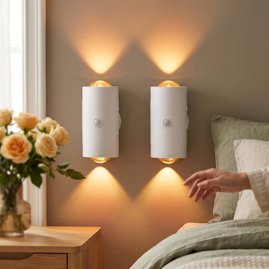 Motion Sensor Night Light Wall Lamp With USB Type-C Charging Ultra Long Battery Life Magnetic Mount 