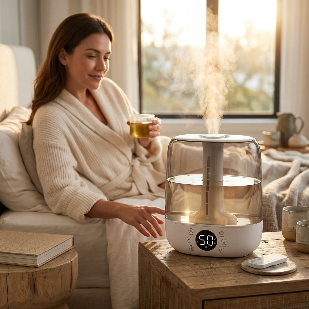 6L Self-Cleaning Humidifier For Large Room  Warm & Coo  Mist  No-Leak Design Easy Clean  Top Fill 60