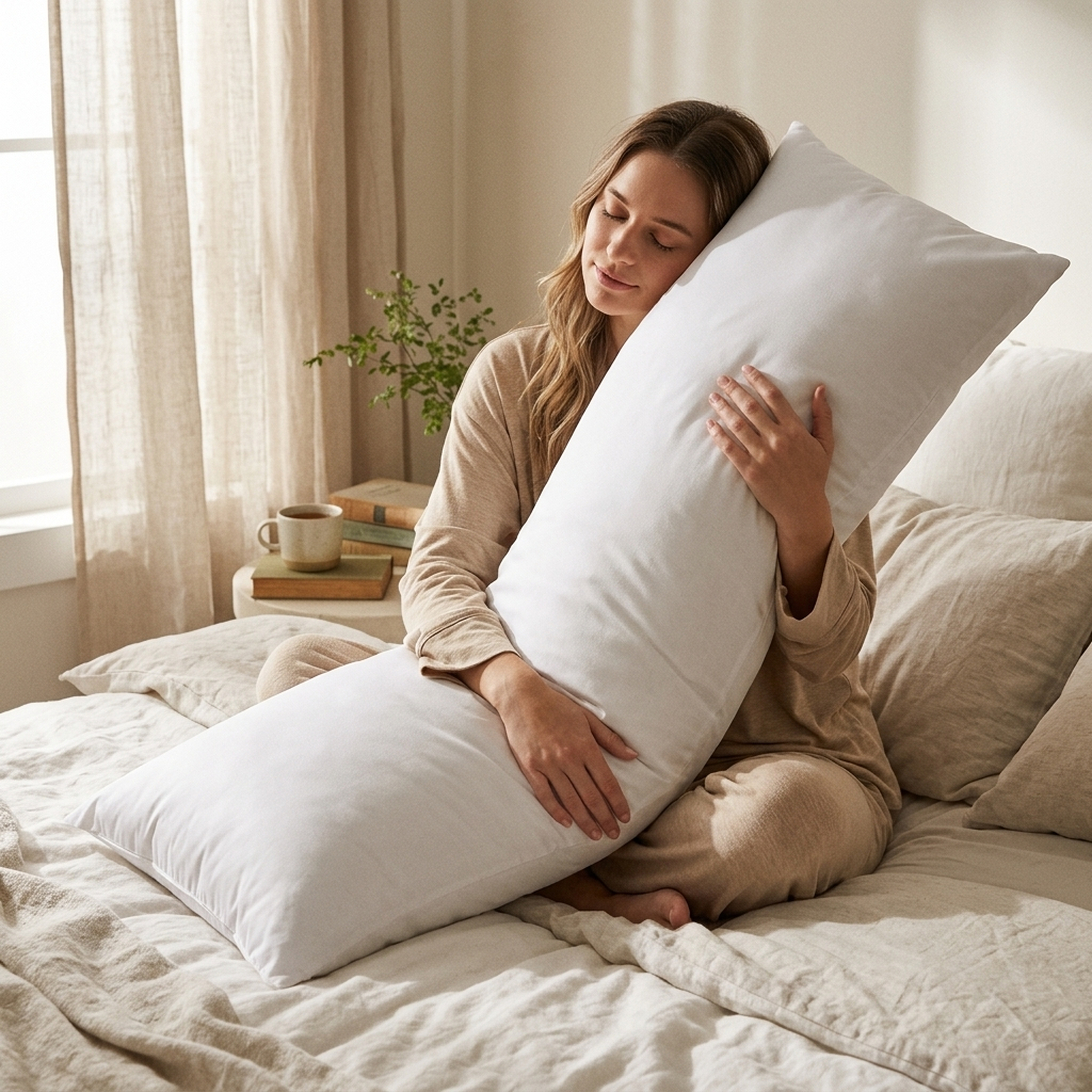 Extra Long Full-Body Pillow, 20 by 54 Inch, Soft Polyester Fill