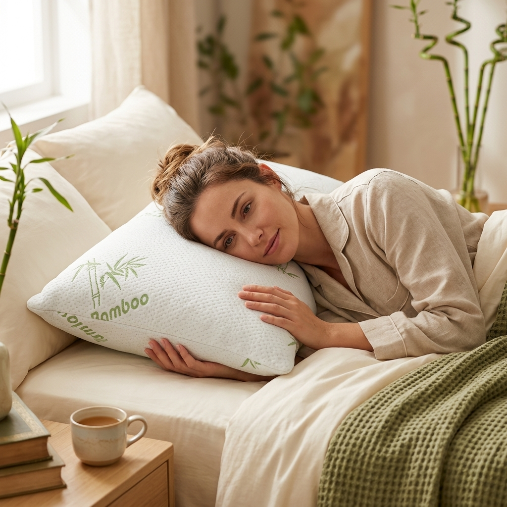 Bamboo Memory Foam Pillow With Washable Pillowcase