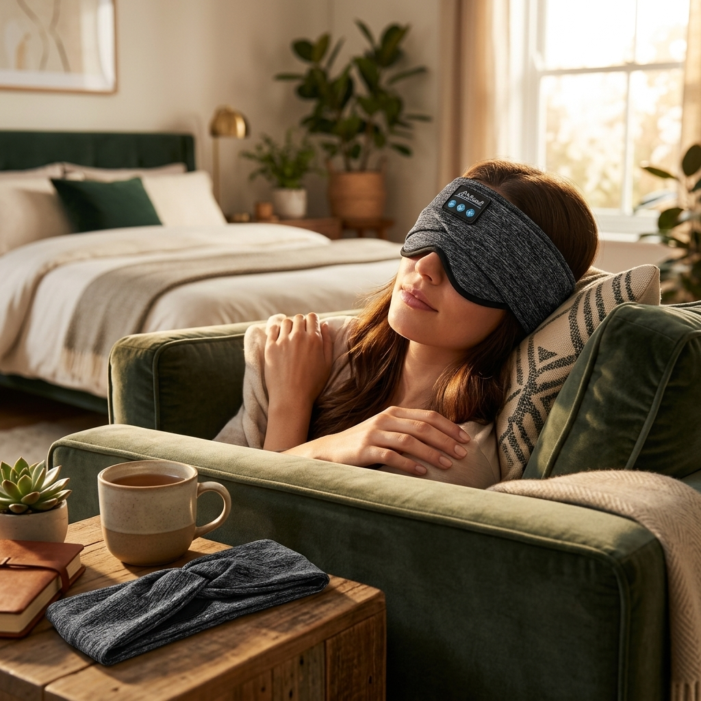Headscarf Eye Mask Dual-use Music Headset Bluetooth Hair Band Sleeping