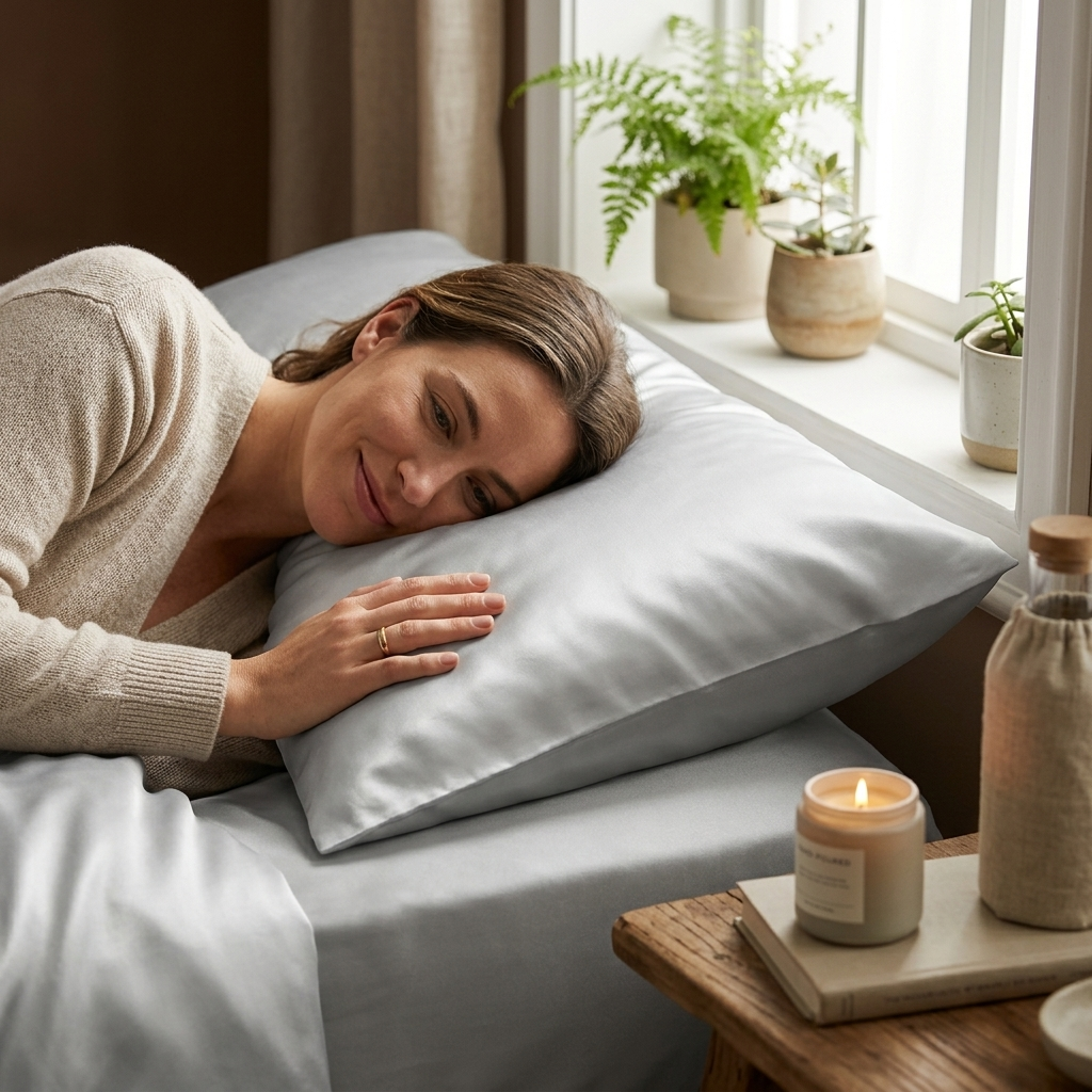 Satin Pillowcase, Similar To Silk Pillow Cases Queen Size Set Of 2, Cooling Pillow Case Covers With 