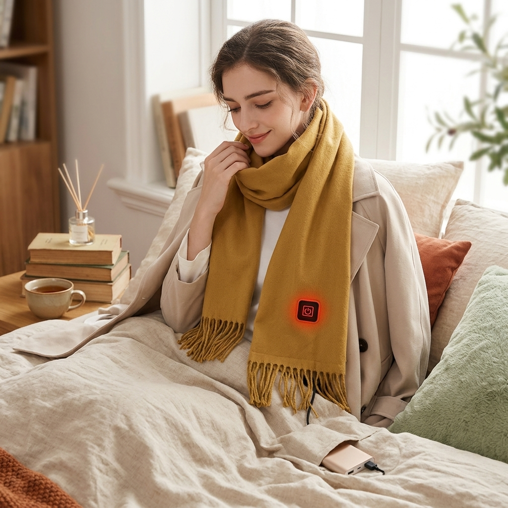 Electric Heated Winter Scarf USB Heating Neck Wrap Unisex Heated