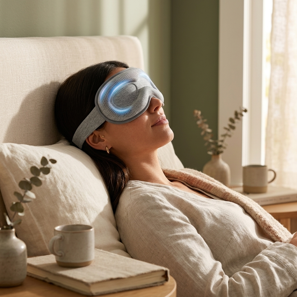 3D Blackout Weighted Eye Mask For Sleep, Airplane Travel Essential Long Flights, Road Trips, Gentle 