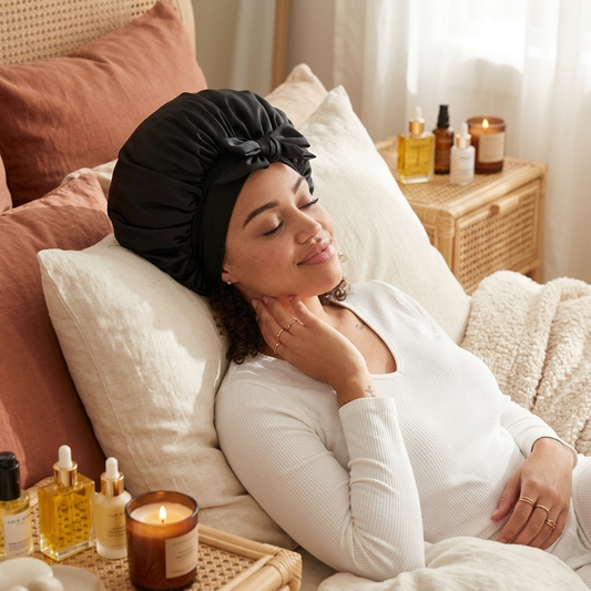 Silk Bonnet For Sleeping Women, Satin Hair Bonnet For Sleeping For Wavy Curly Natural Hair Women Men