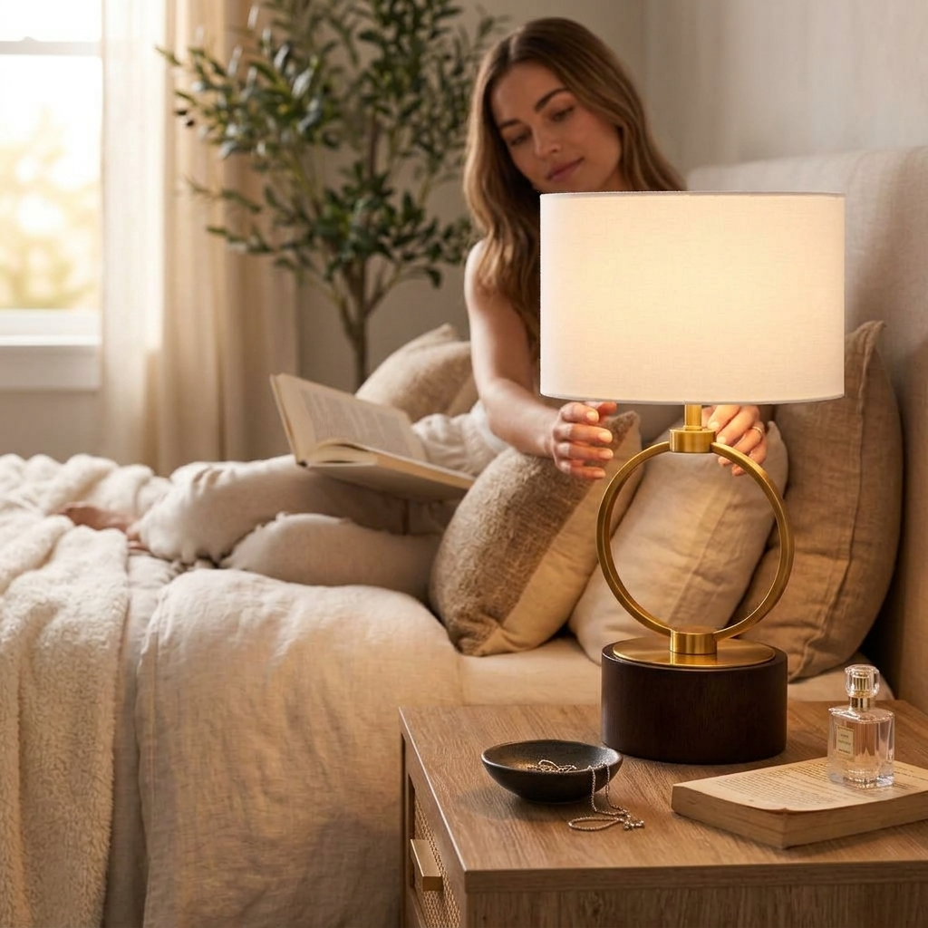 Bedroom Table Lamp Nordic Home Creative Romantic Warm Metal Study Room Desk Bedside Lamp, Grid Metal