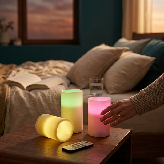 3Pcs Flameless Candles Votive Candles Wireless Battery Operated LED Flickering Candles W/ Remote Con