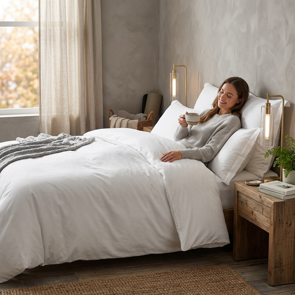 Solid White Oversized Duvet Cover Set Includes 1 Duvet Cover & 2 Pillowcases. Crafted From Premium B
