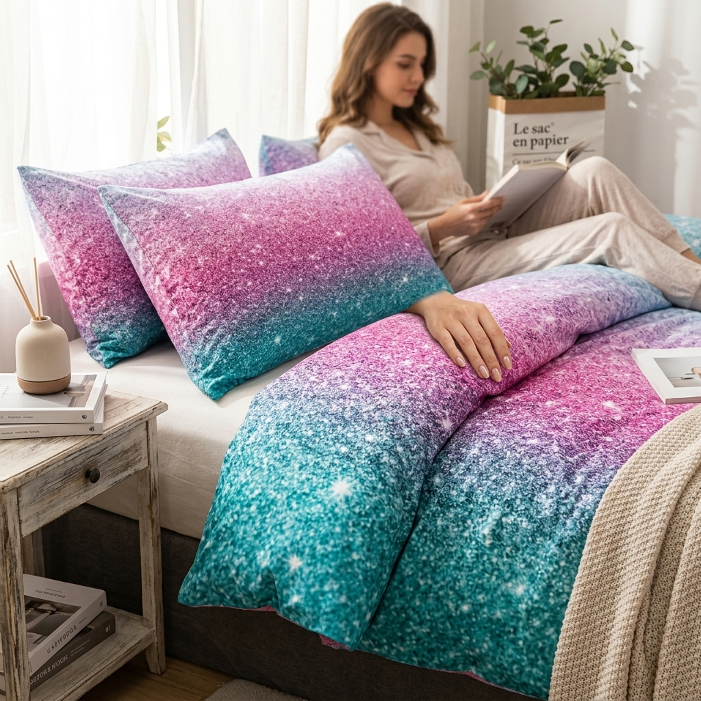 3PCS Ultra Soft Duvet Cover Set For Comforter Star Bedding Set Full Queen King Size