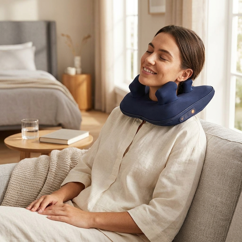 1 Set Cordless Neck Shoulder Massager With Soothing Heating 3 Intensity Levels 2 Heating Levels Elec