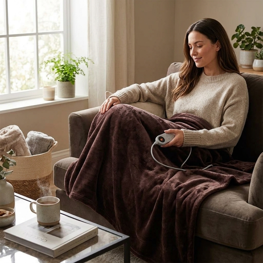 Electric Heated Flannel Throw Heated Blanket with 6 Heat Settings 1-8 Hours Auto off Washable for Ho