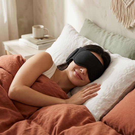 Gravity-Weighted Sleep Eye Mask And Earplugs All-in-One Memory Foam Full-Coverage Eye Mask