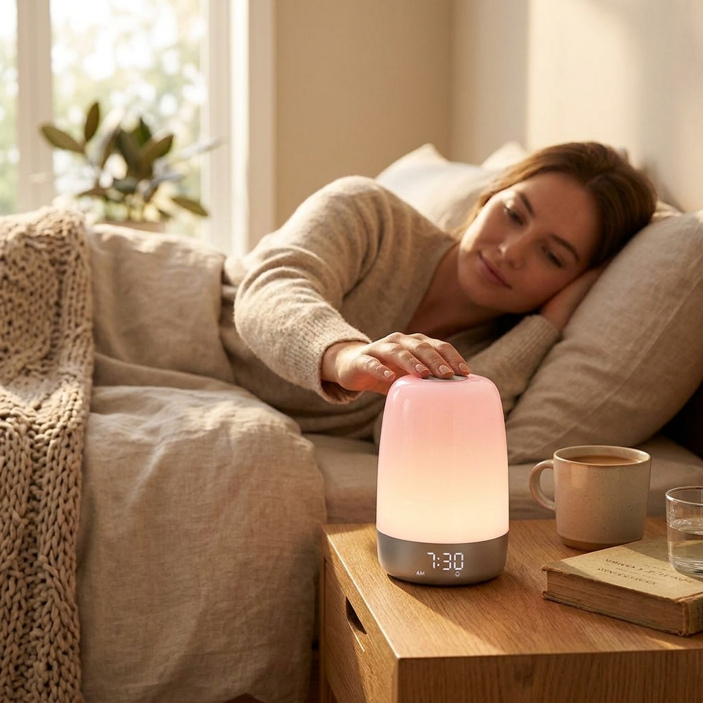 Wake-up Light Simulates Natural Sunrise Wake Up Alarm Clock Bedside Lamp