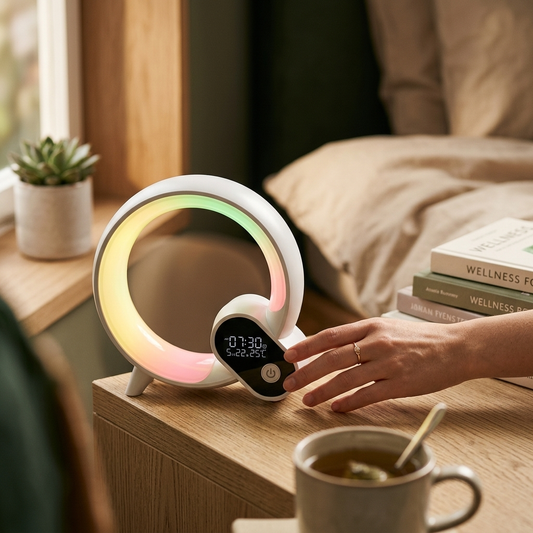 Creative Q Light Analog Sunrise Digital Display Alarm Clock Bluetooth Audio Intelligent Wake-up Q Co