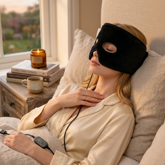 Electric Heated Eye Mask USB Rechargeable Three Speed Timer Steam Function Graphene Based
