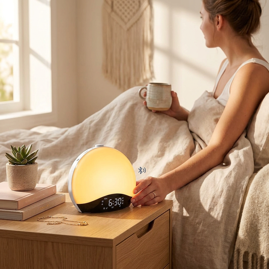 Sunrise Alarm Clock Wake Up Light Smart Wake-up Light With Bluetooth Colorful Bedside Lamp Simulated