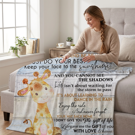 Digital Printed Flannel Single-layer Weighted Blanket Winter Office Shawl