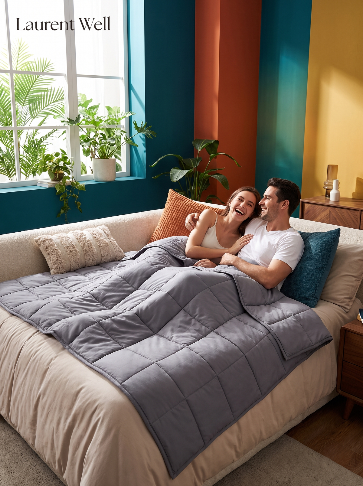 Laurent Well 25 lb King Size Weighted Blanket, Big Enough for Two