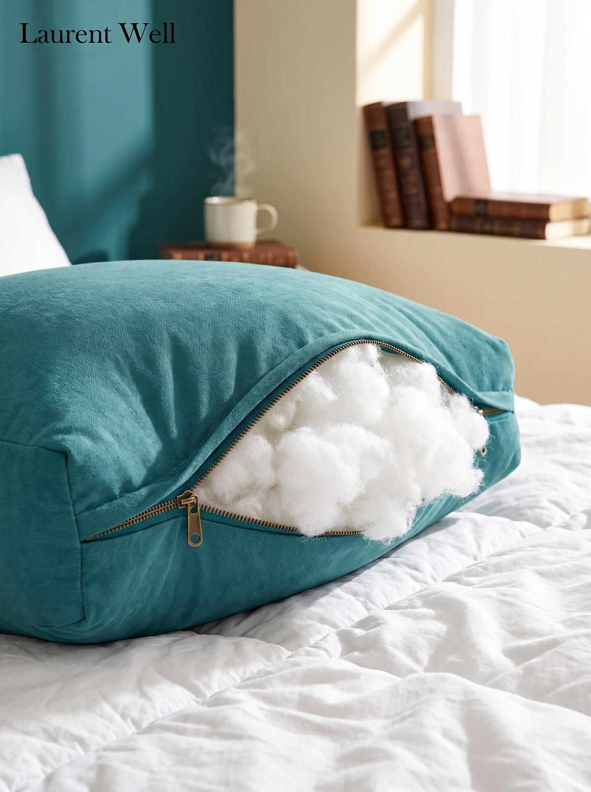 Laurent Well Cotton Reading Pillow for Bed and Sofa, Yellow, Firmness Made Just for You
