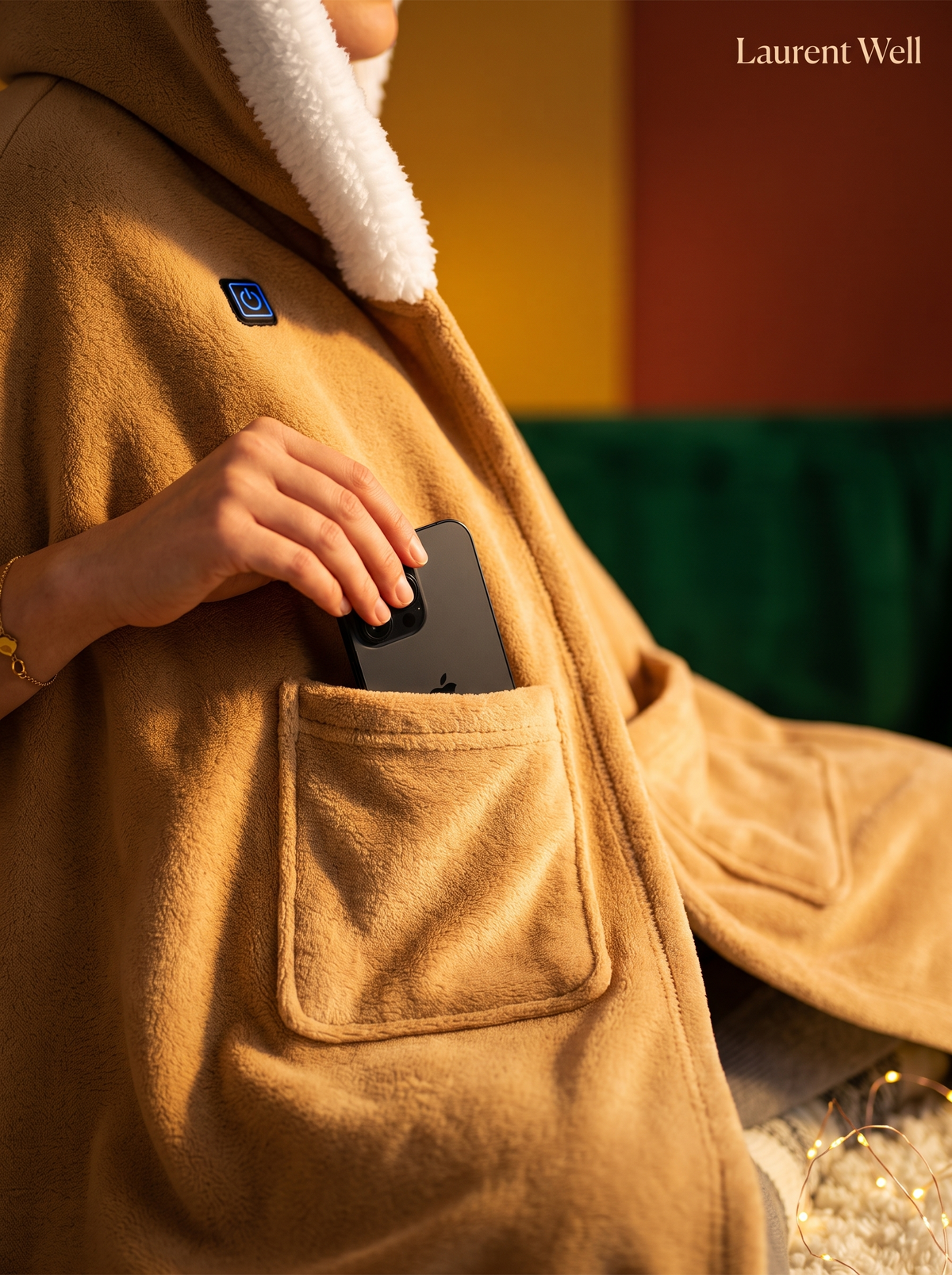 Laurent Well Wearable Heated Blanket with Pockets, 8 Zones, Pockets for Everything