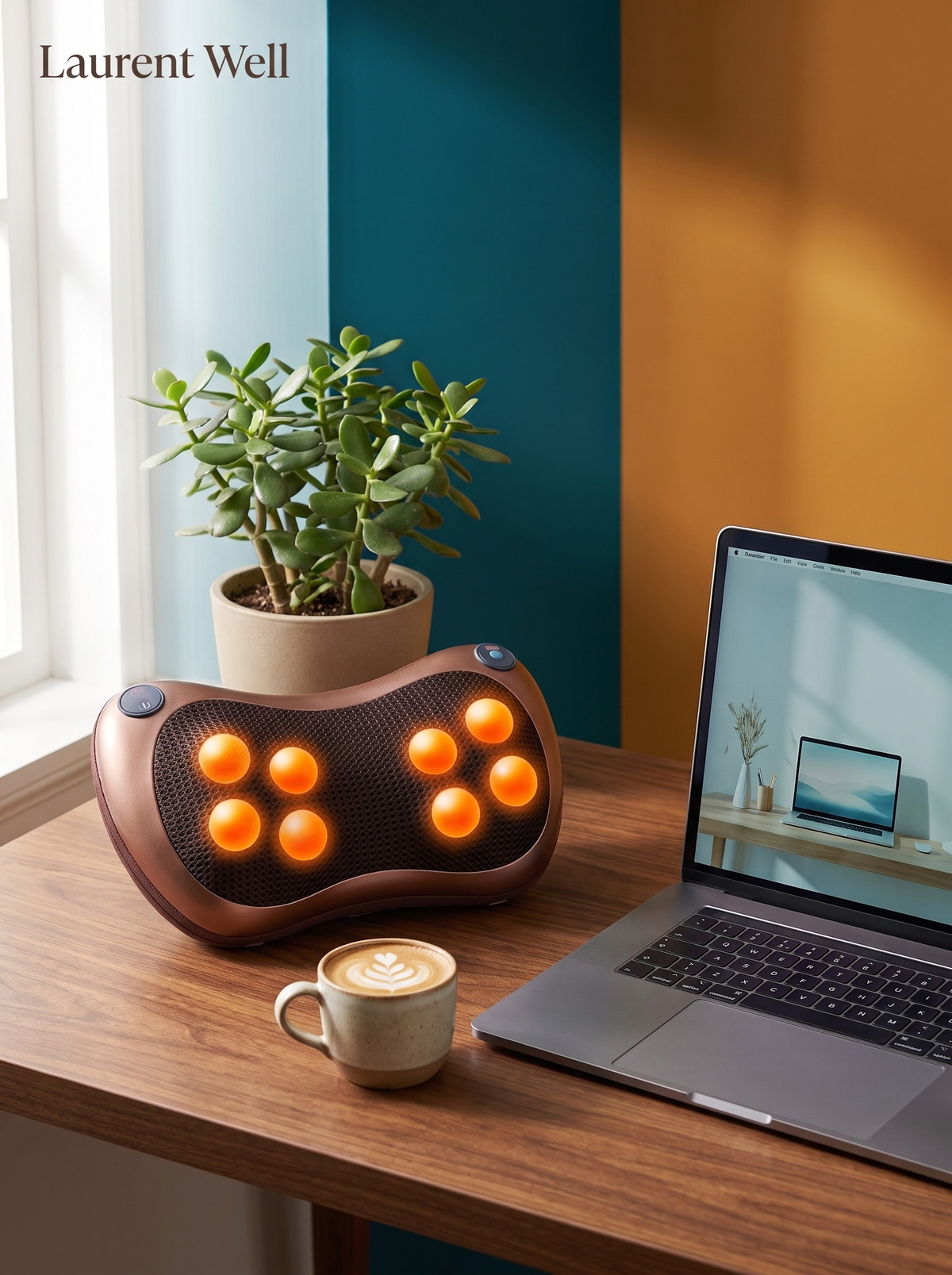 Laurent Well Rechargeable U-Shaped Neck Massager Pillow, Charge Up, Unwind Anywhere