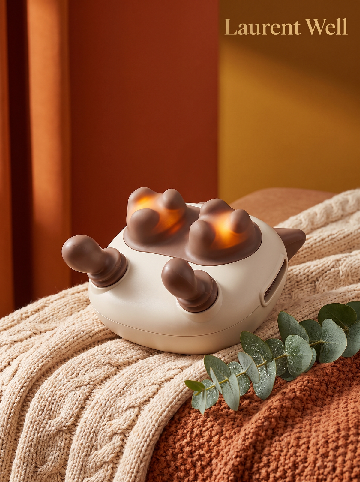 Laurent Well Cordless Shiatsu Neck Massager with Heat - Beige, Warmth You Can Choose