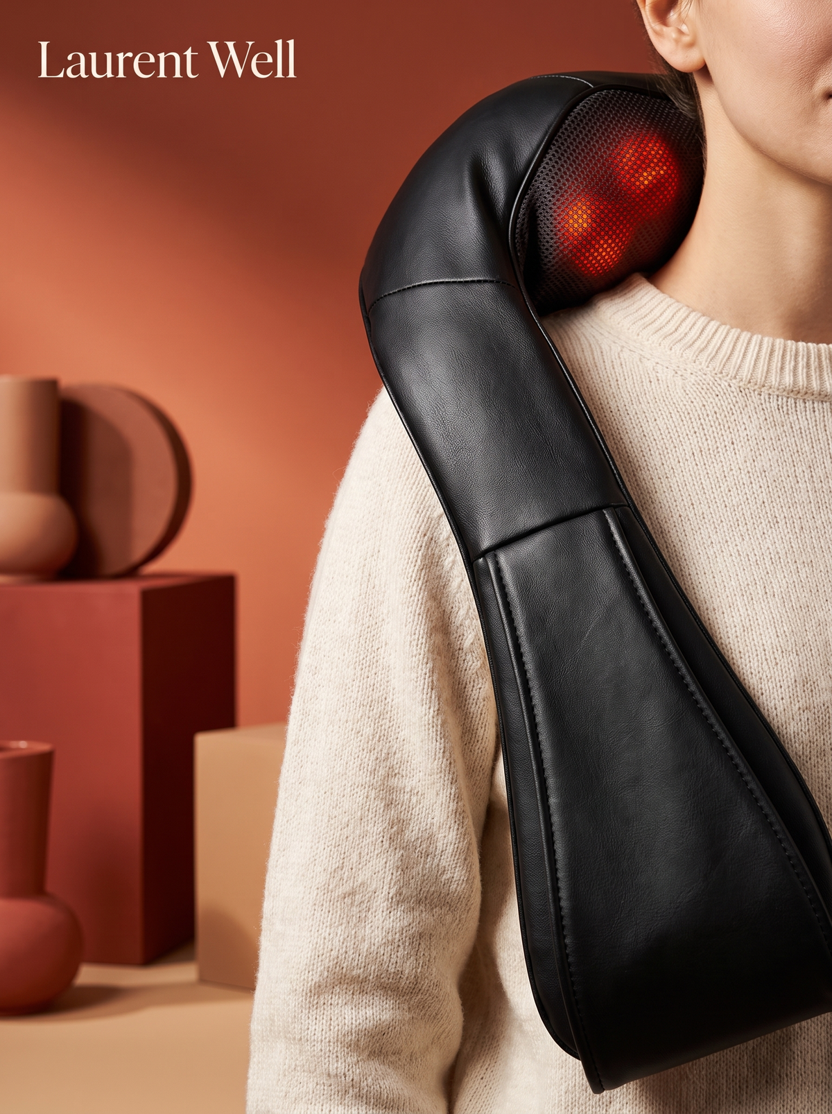 Laurent Well Shiatsu Neck & Shoulder Massage Pillow with Heat, Drapes Right Where You Need It