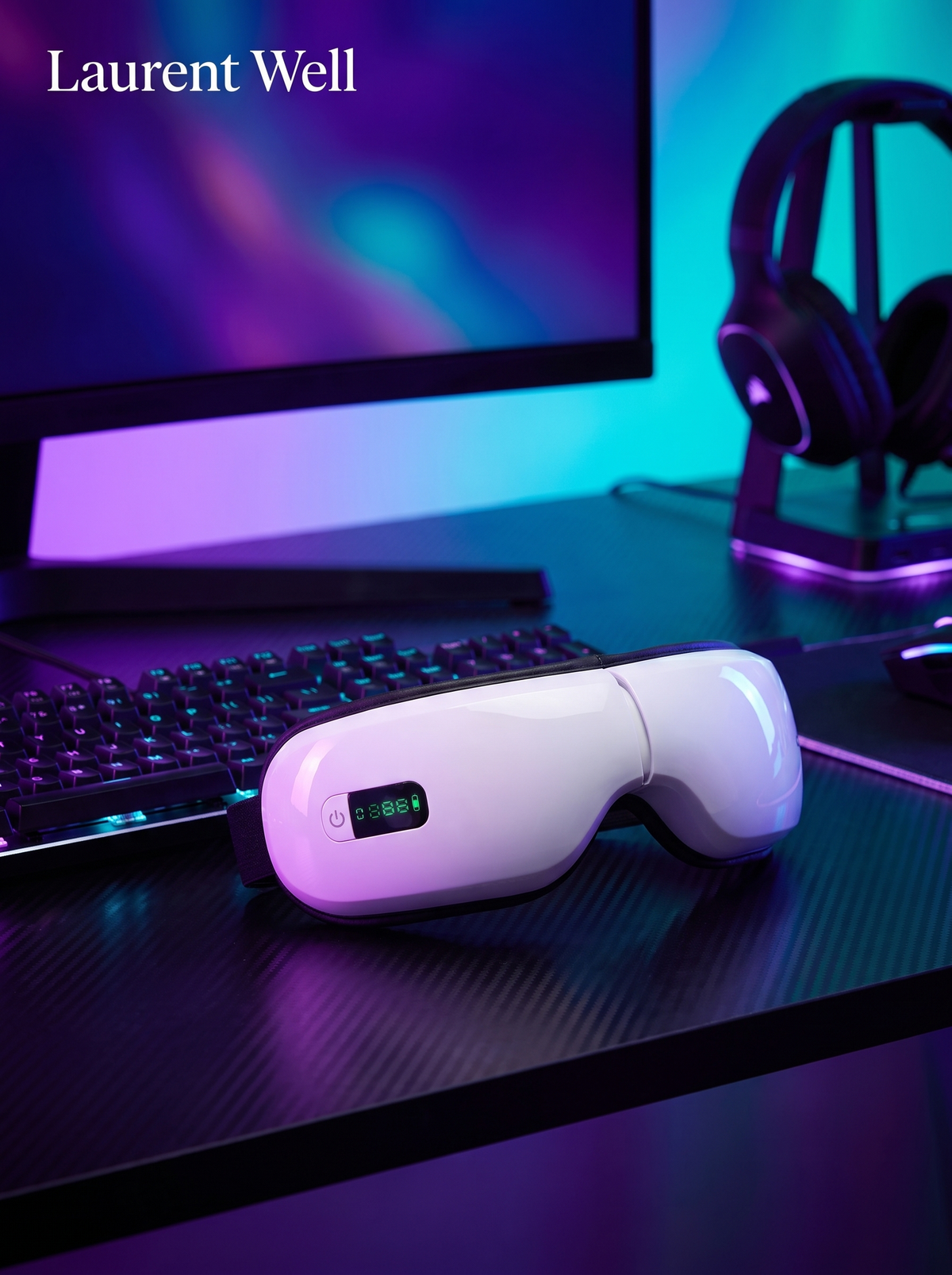 Laurent Well Wireless Eye Massager with Heat and Music, Tech Forward Self Care