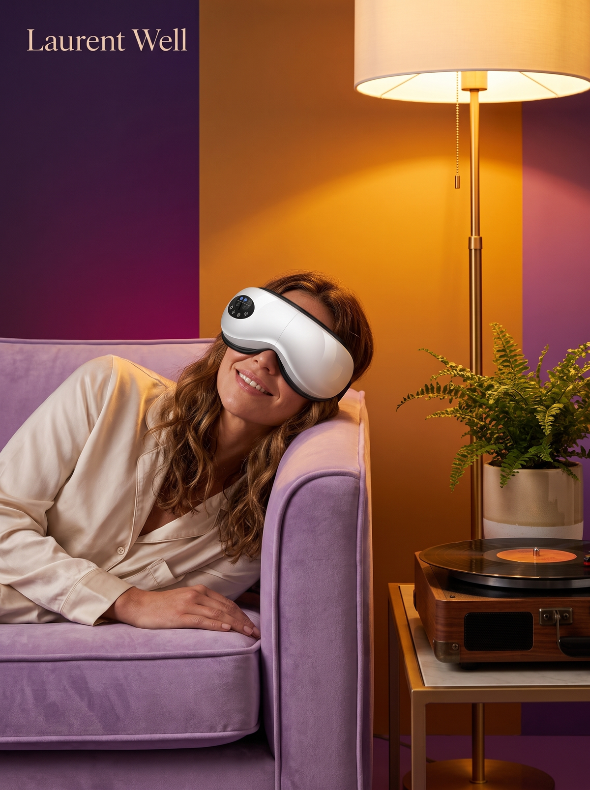 Laurent Well Air Pressure Eye Massager with Heat and Music Player, Your Own Soundtrack, Built In