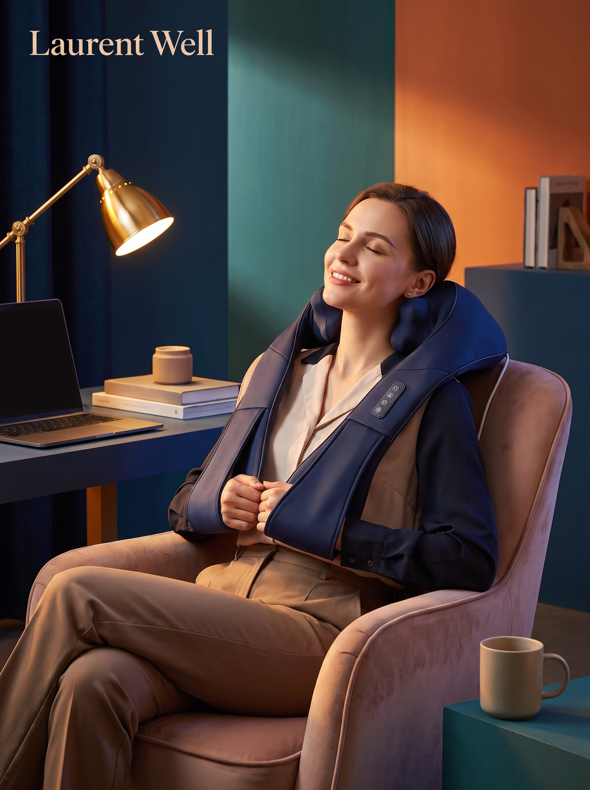 Laurent Well 4D Shiatsu Neck and Shoulder Massager with Heat, Feels Like Real Fingers