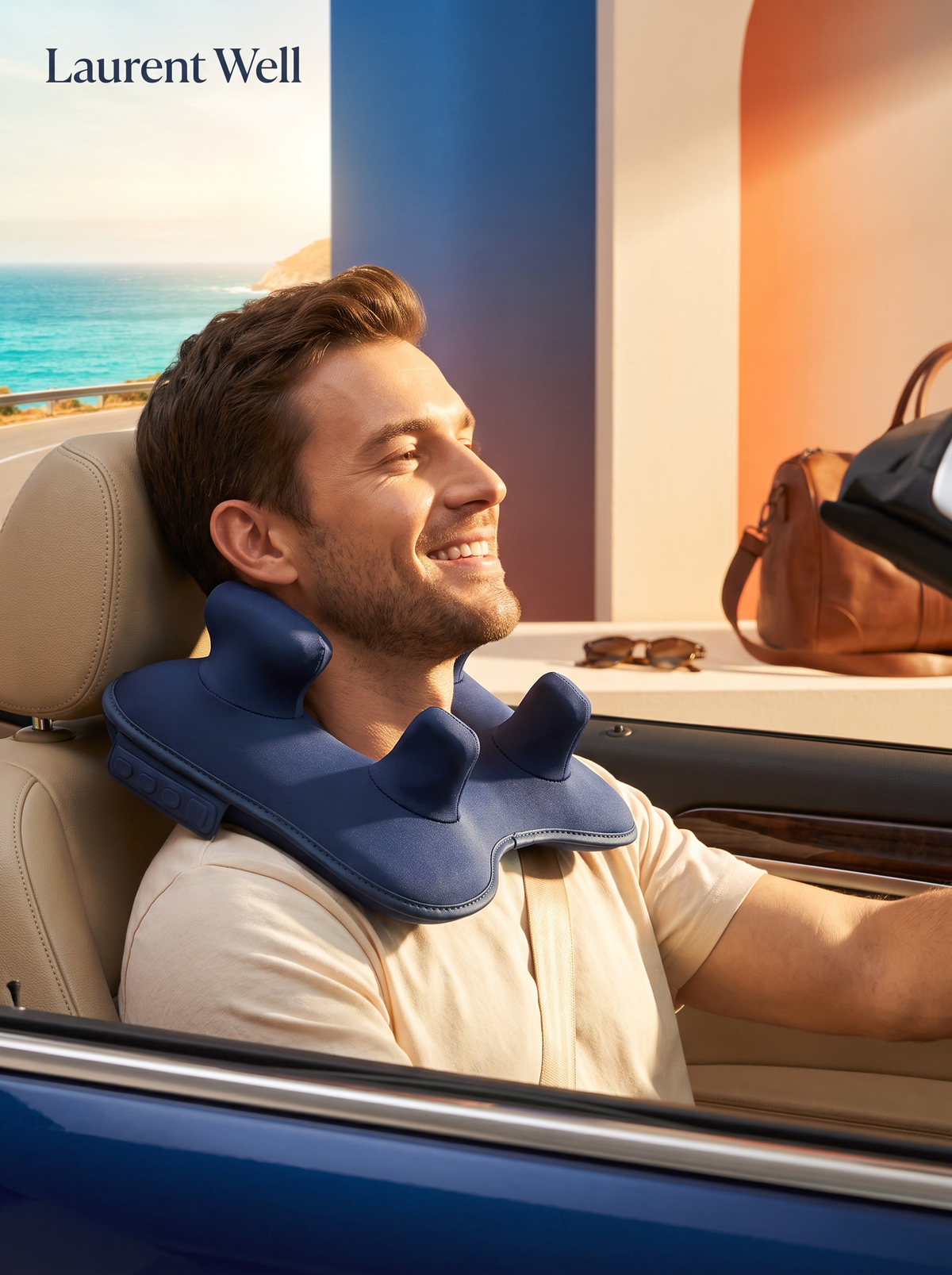 Laurent Well 4D Shiatsu Neck and Shoulder Massager with Heat, Take It Anywhere