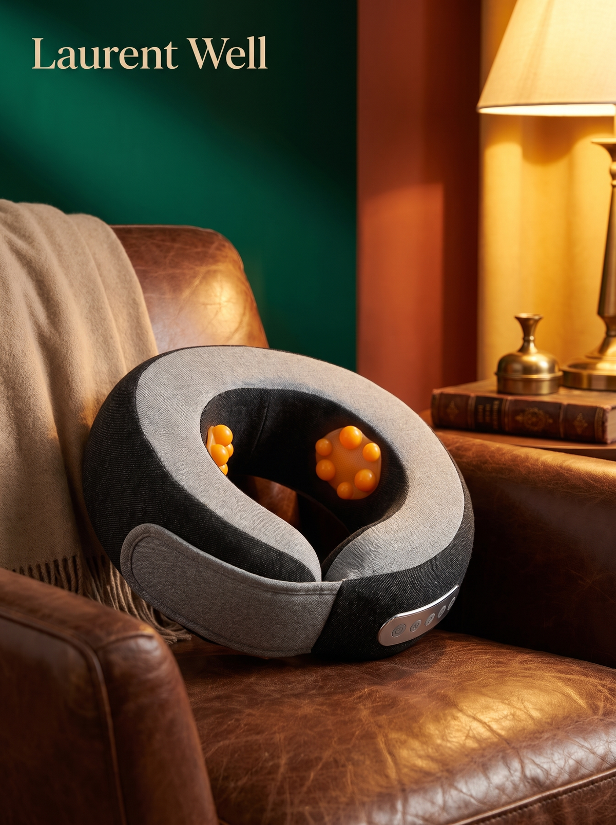 Laurent Well 2-in-1 Heated Neck Massager Travel Pillow, Kneading at Your Pace