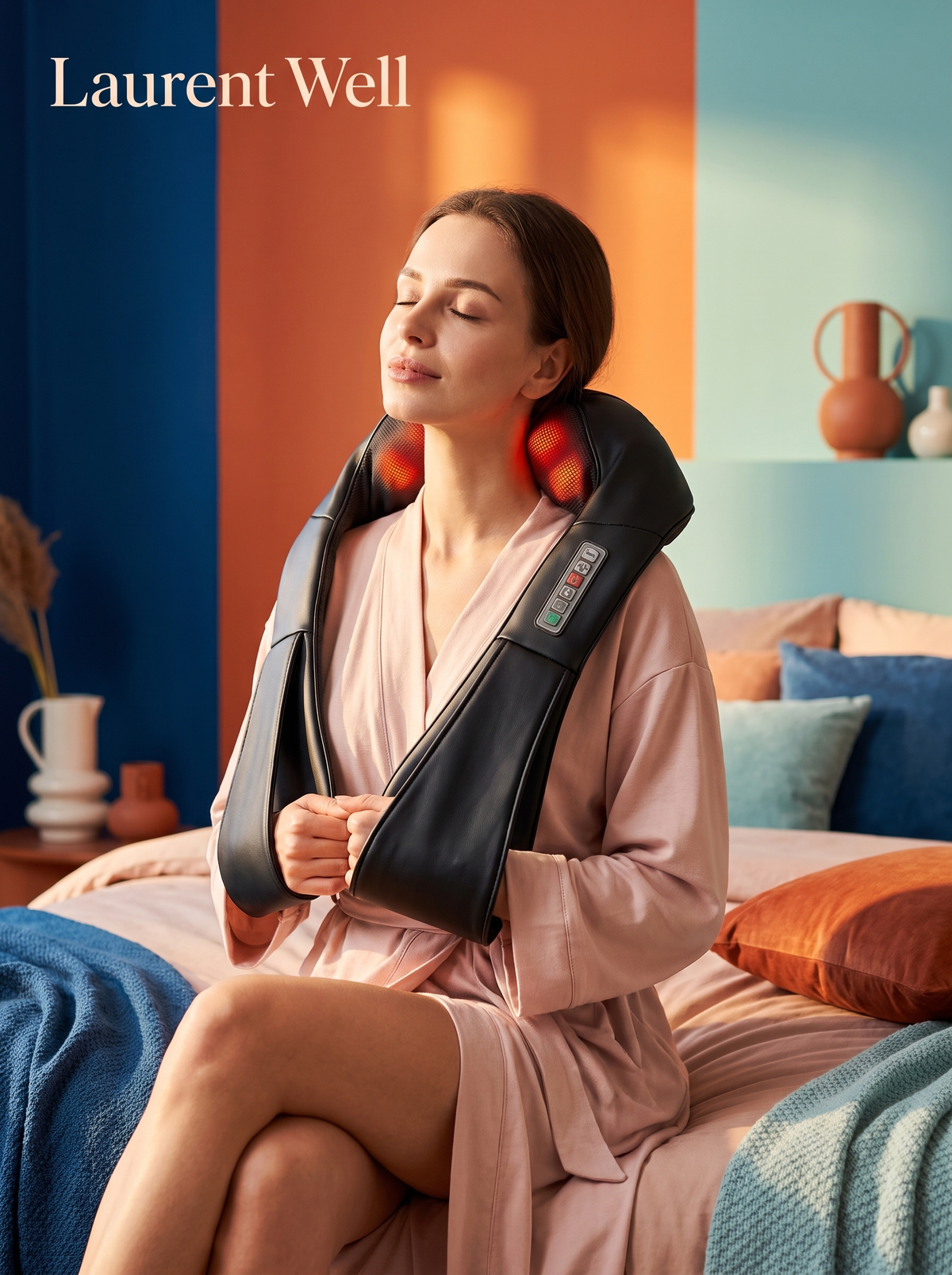 Laurent Well Shiatsu Neck & Shoulder Massage Pillow with Heat, Lean Back and Let Go