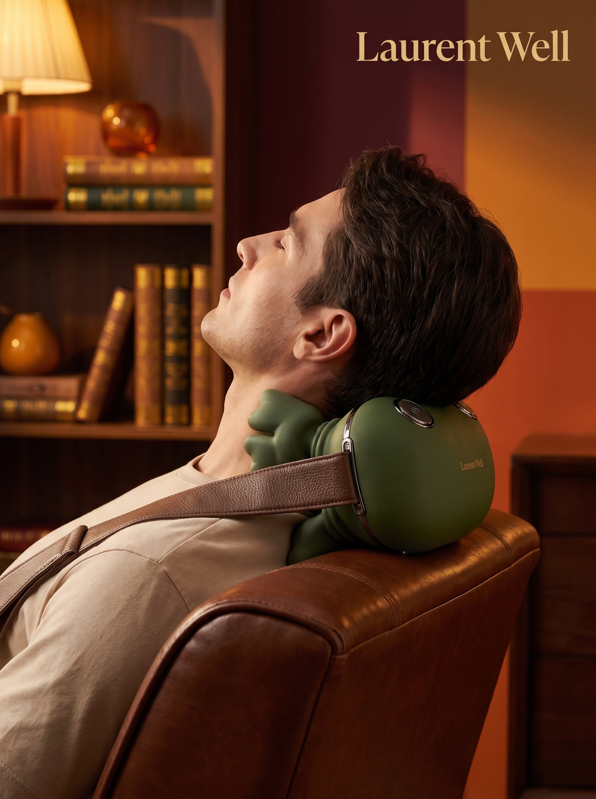 Laurent Well Rechargeable Shiatsu Neck and Shoulder Massager, Set It and Sit Back