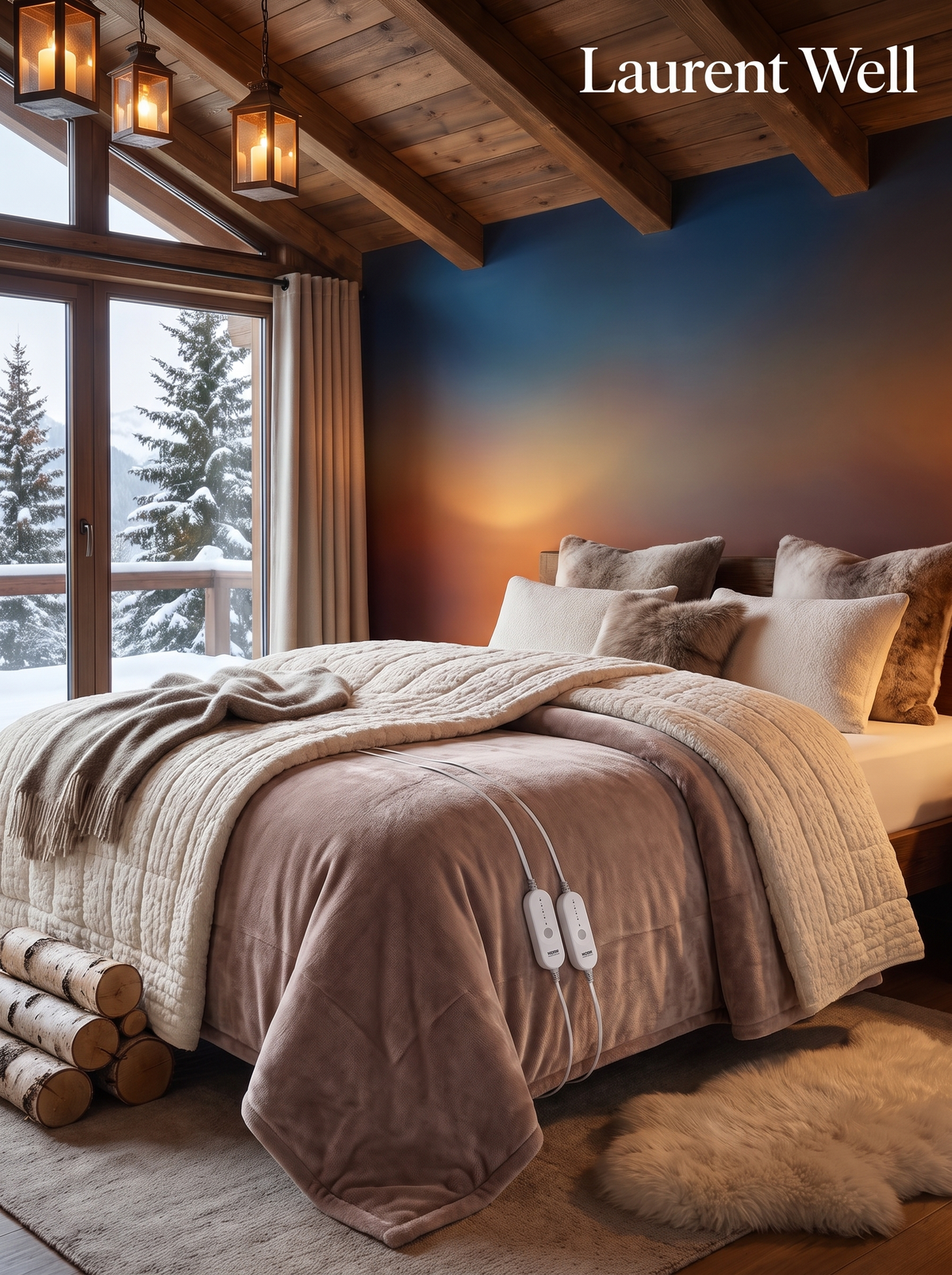 Laurent Well King Size Heated Blanket with Dual Controls, Layers Beautifully