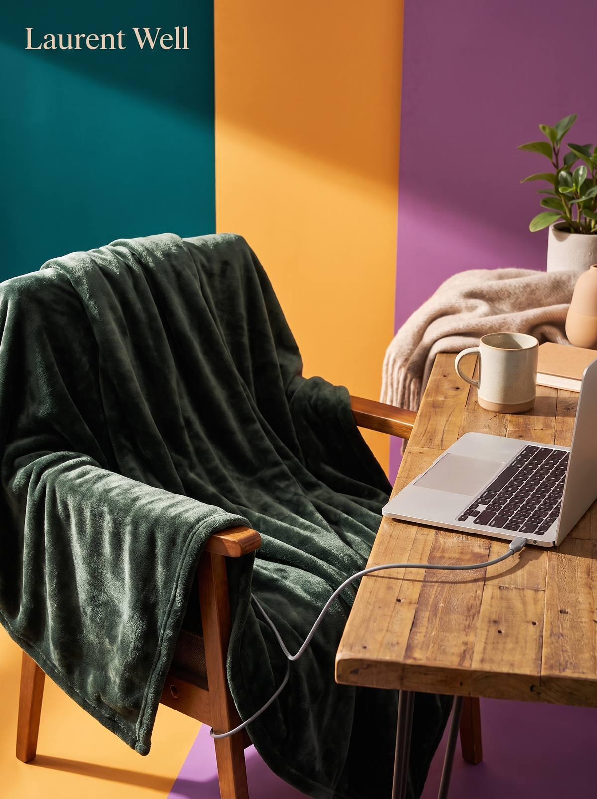 Laurent Well USB Heated Poncho Wrap - Standard or Upgrade, Choose Your Cable