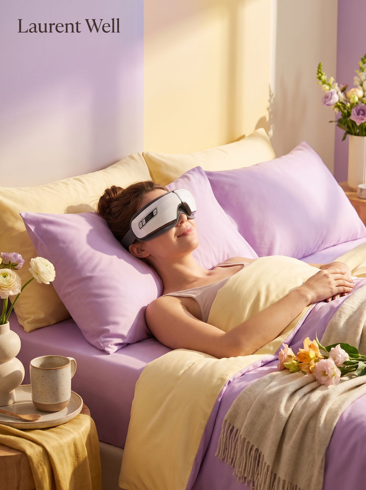 Laurent Well Cordless Eye Massager with Heat and Bluetooth, Shut Out the World