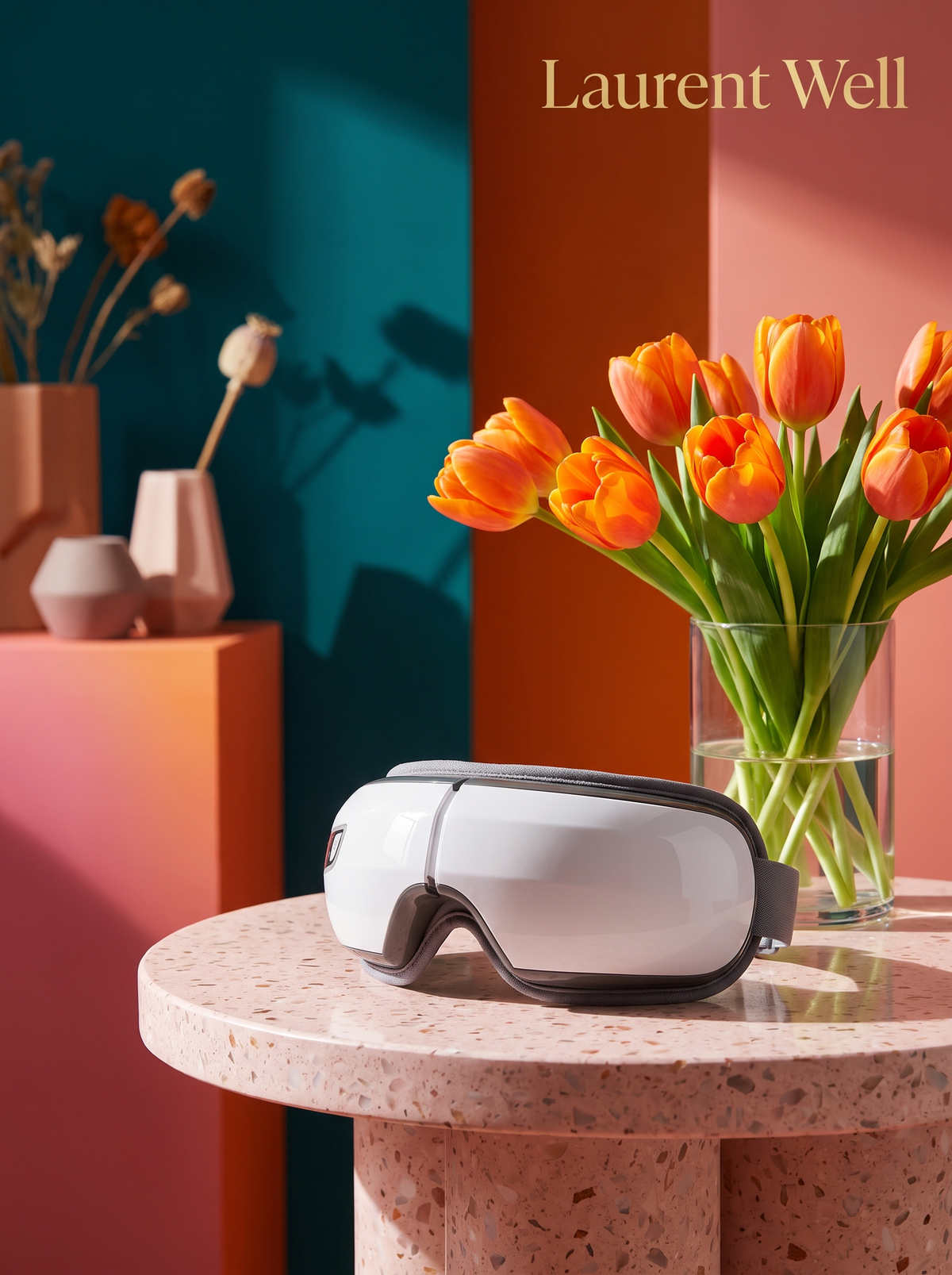Laurent Well Cordless Eye Massager with Heat and Bluetooth, Four Features, One Mask
