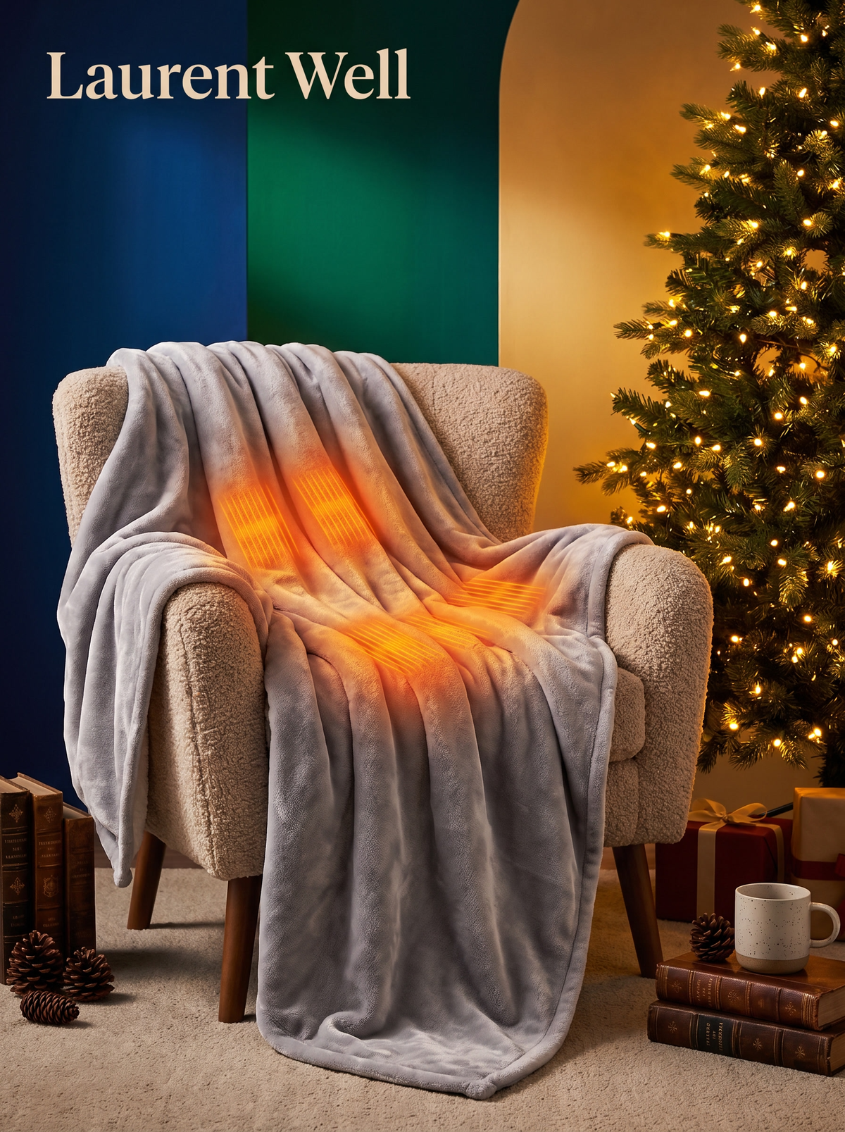 Laurent Well Wearable Heated Throw Blanket with 3 Heat Levels, The Winter Gift Everyone Wants
