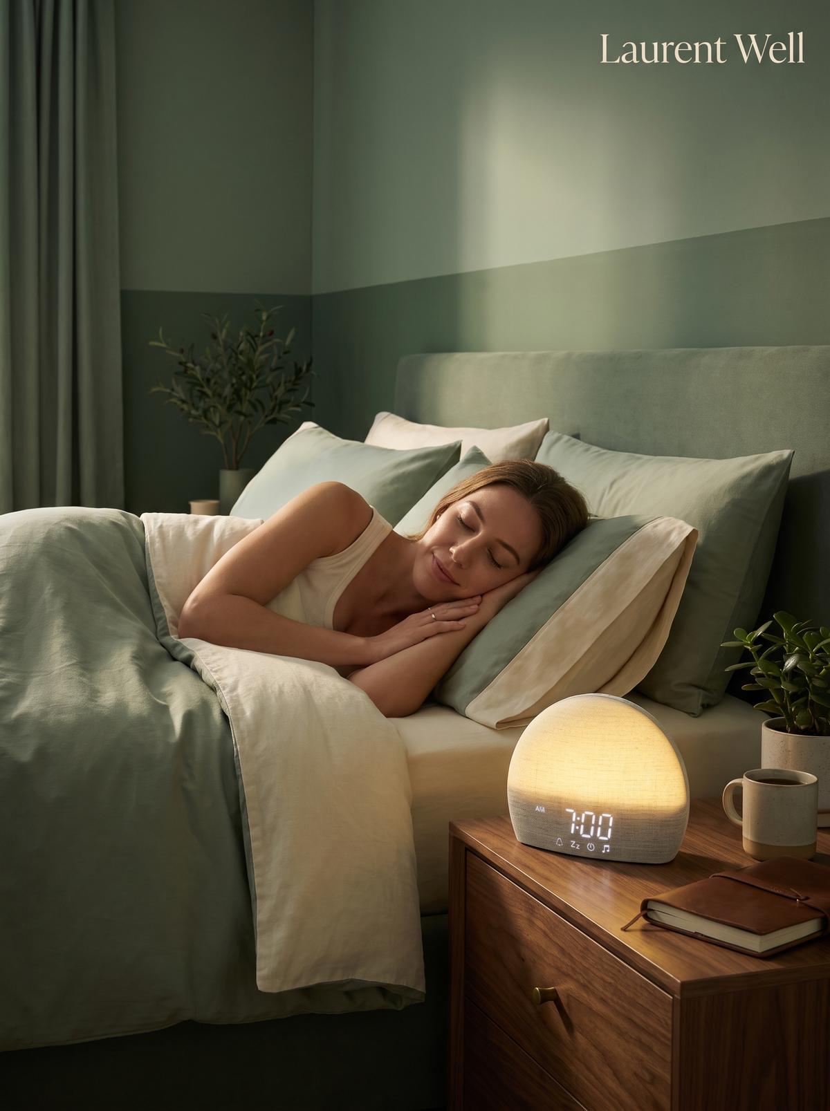 Laurent Well Sunrise Alarm Clock with White Noise & Sleep Timer, Your Complete Bedside Station