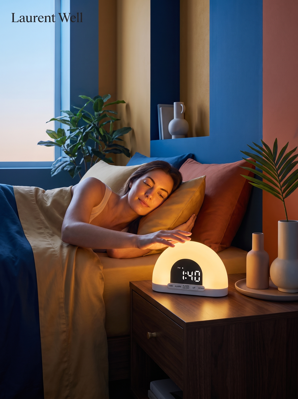 Laurent Well Simulated Sunrise Digital Alarm Clock Lamp, Simply Sunlit Mornings