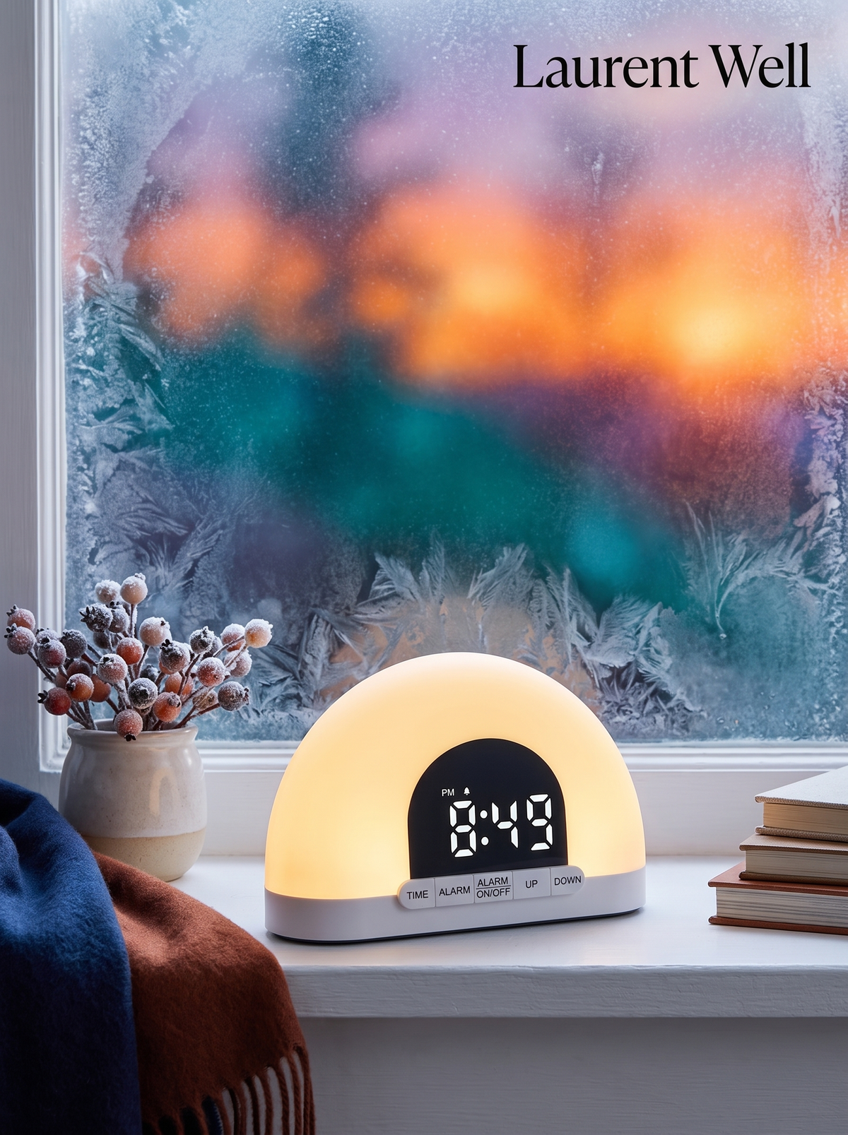 Laurent Well Simulated Sunrise Digital Alarm Clock Lamp, Slim Enough For Any Ledge