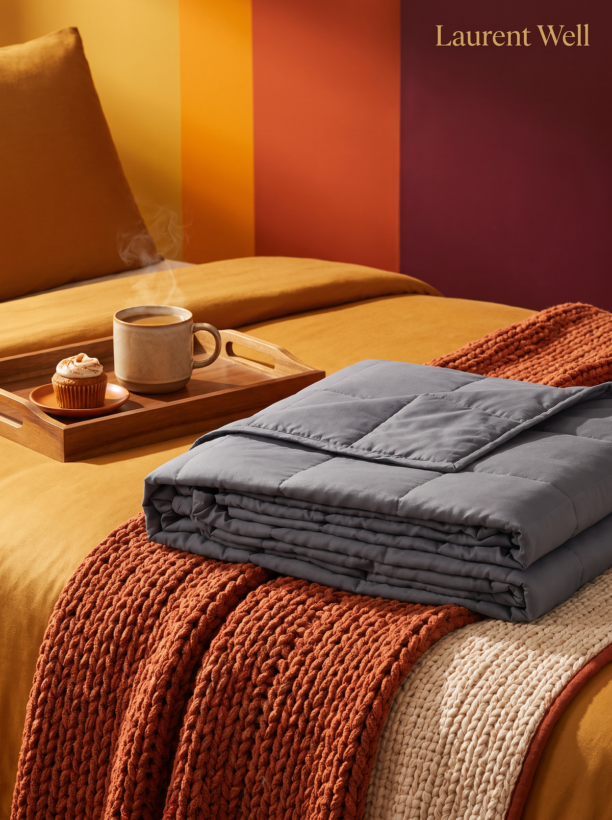 Laurent Well Pure Cotton Gravity Weighted Blanket, Layer It For Cooler Nights