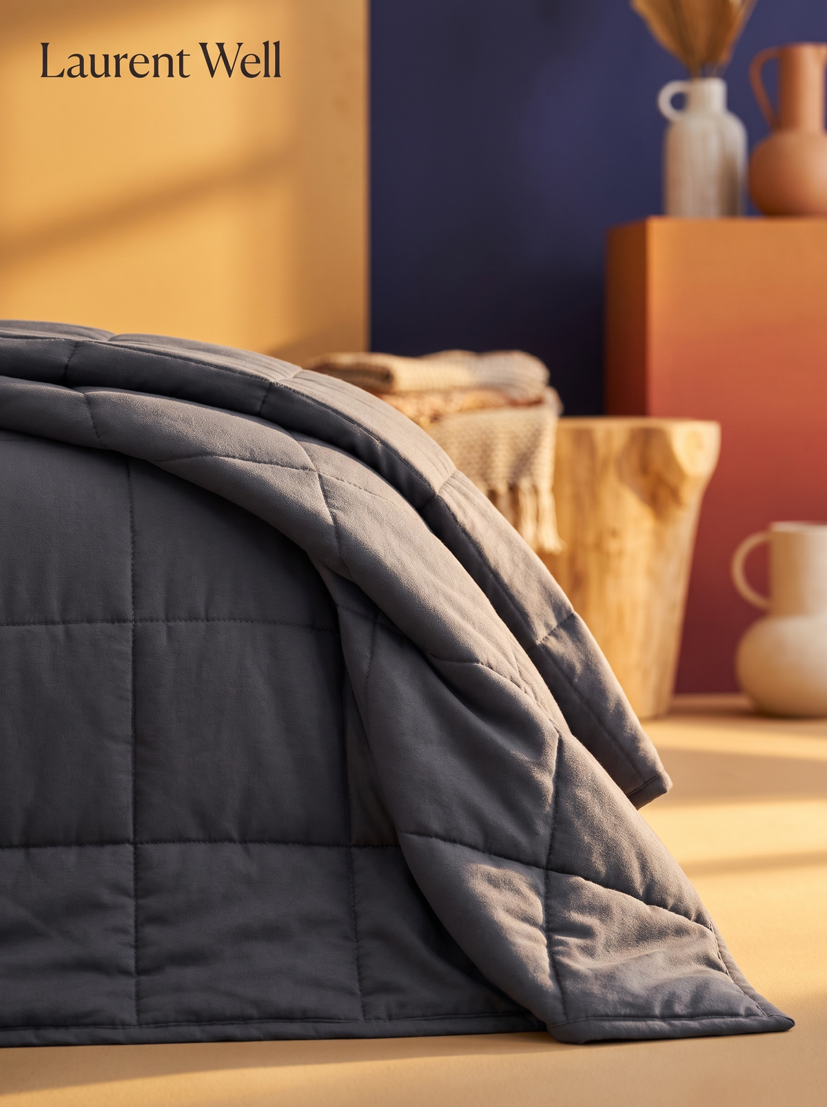 Laurent Well Cotton Gravity Quilt Weighted Blanket, Breathable Pure Cotton