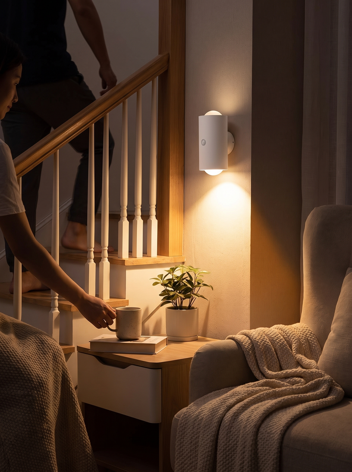 Laurent Well Rechargeable Motion Sensor Night Light, Magnetic LED, Warm White Or Full Color